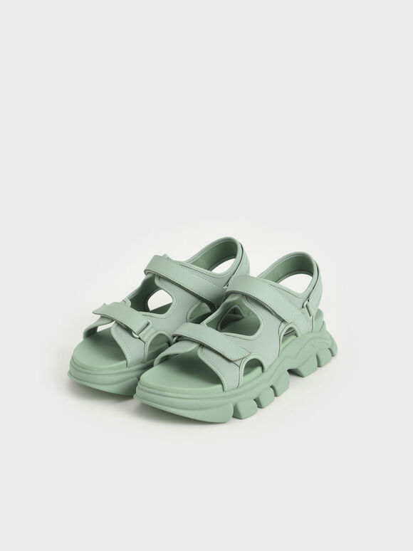 sage green chunky sandals