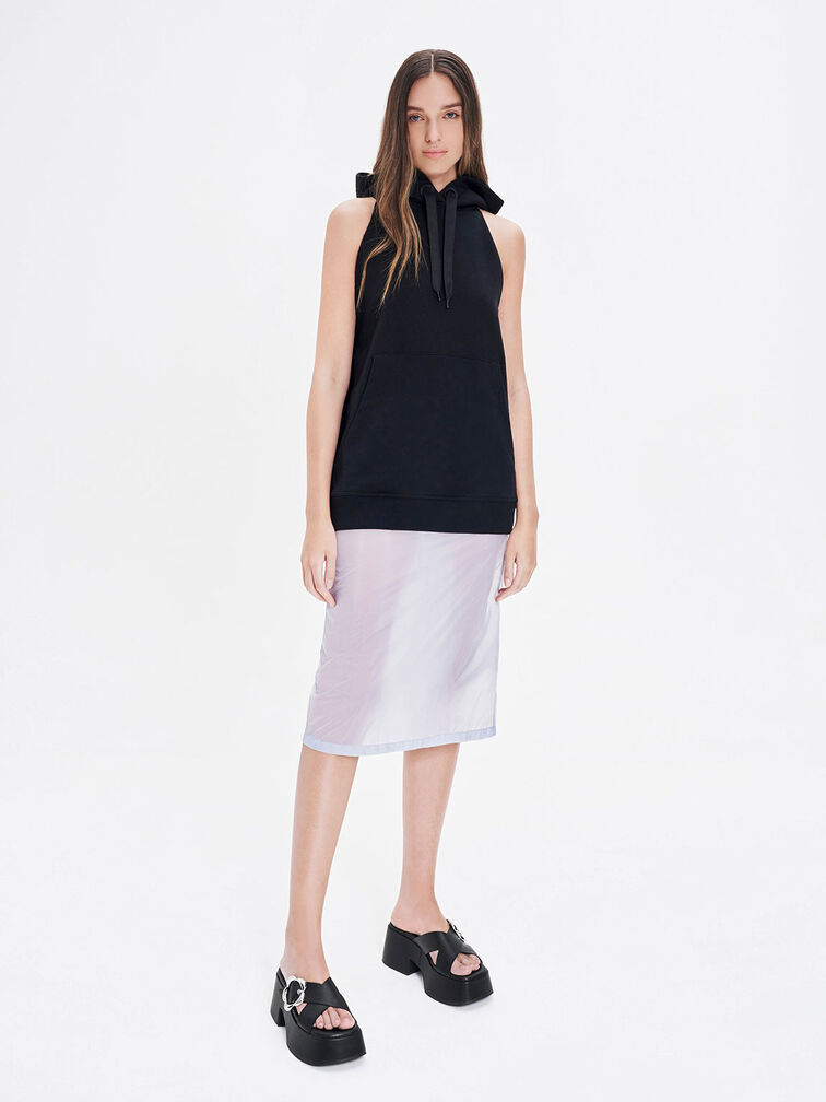 Flower-Buckle Crossover Platform Mules, , hi-res