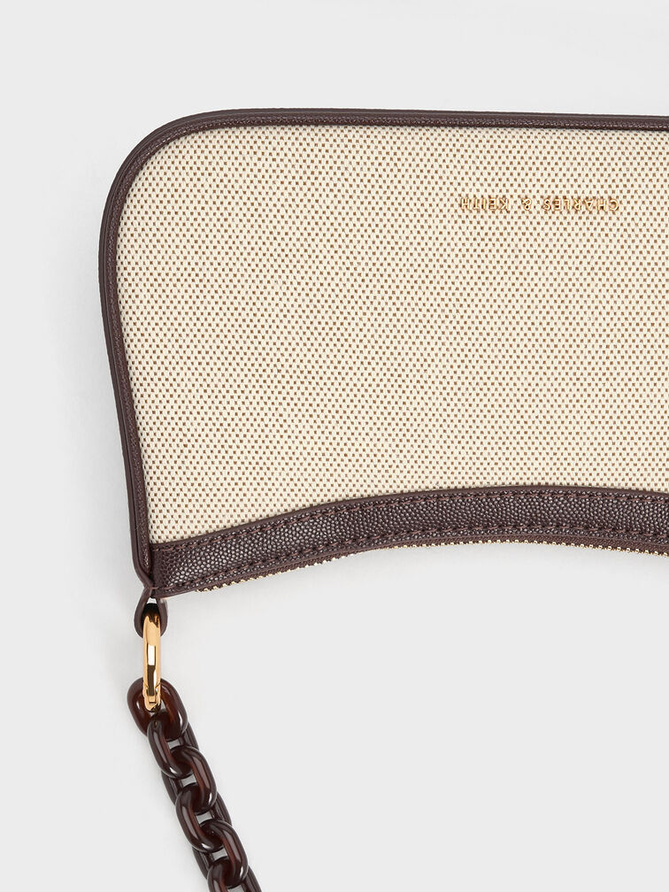 Alcott Scarf Canvas Bag, Dark Brown, hi-res