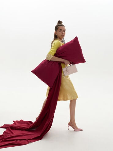 Raina Lace-Trim Tote Bag, Pink, hi-res