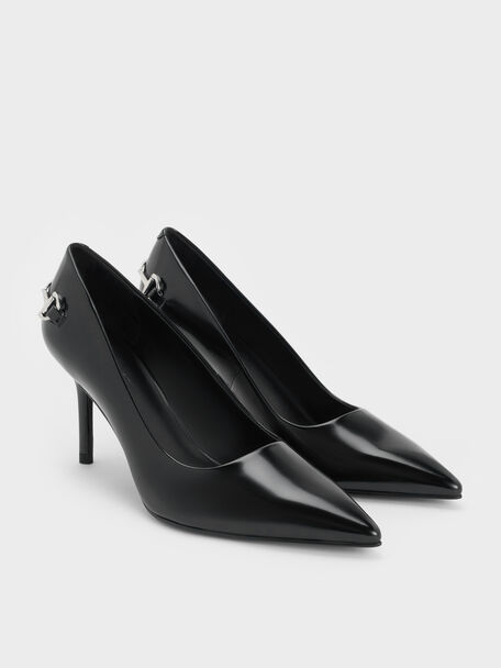 Erinna Metallic-Accent Pointed-Toe Pumps, Black Boxed, hi-res