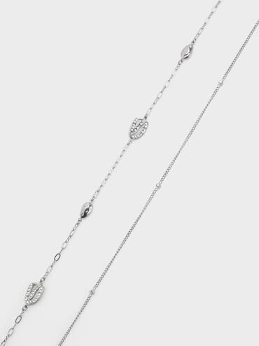 Aine Crystal Double-Chain Necklace, Silver, hi-res