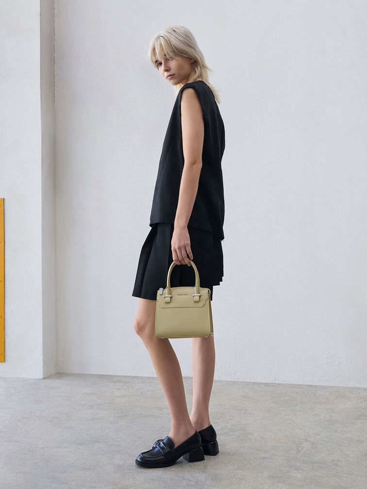 Temmie Structured Tote Bag, Sage Green, hi-res