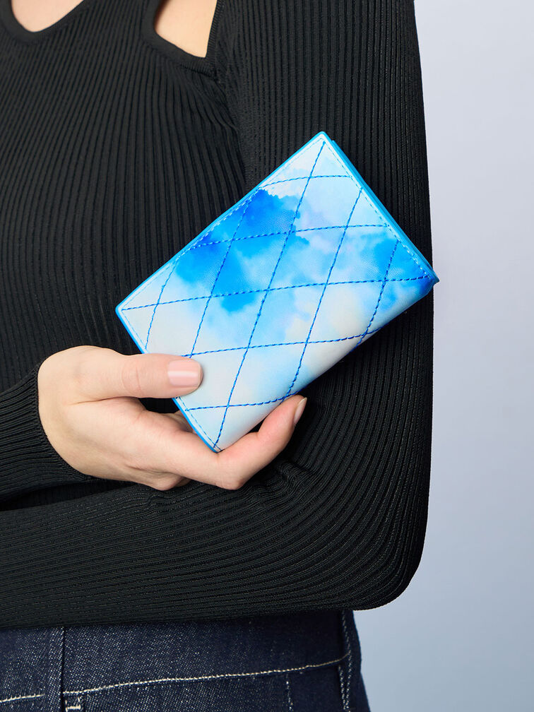 Lillie Cloud-Print Quilted Mini Wallet, , hi-res