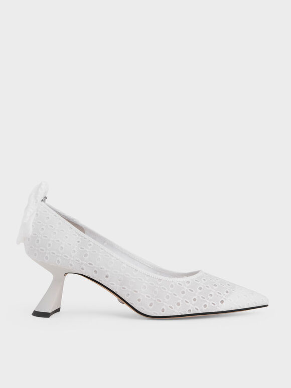 The Bridal Collection: Blythe Broderie Anglaise Pumps, White, hi-res