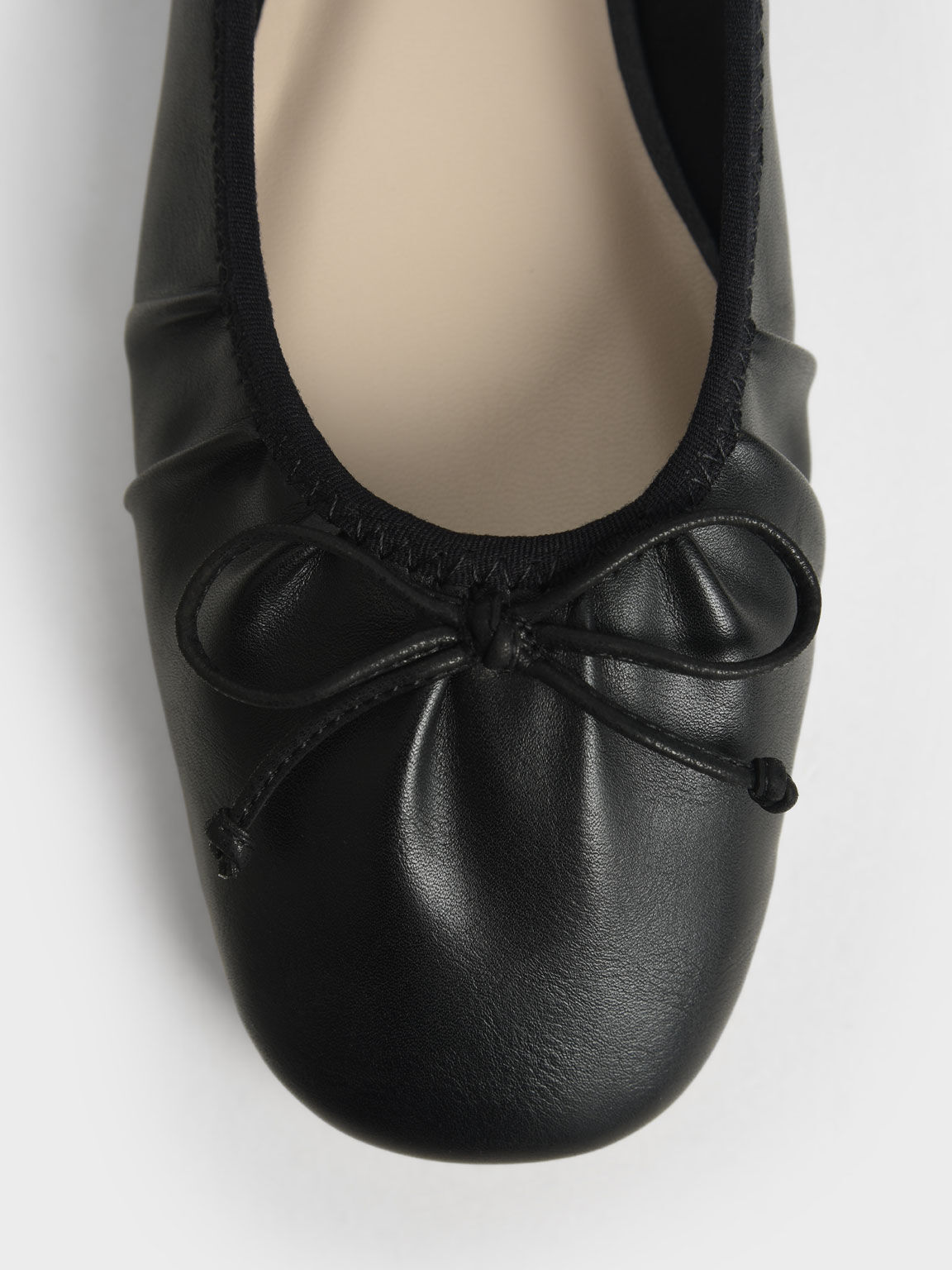 Bow-Tie Ballerina Flats, Black, hi-res