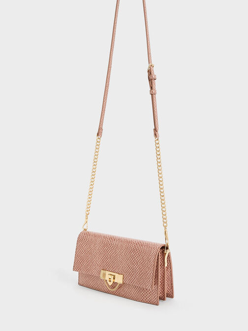 Tallulah Snake-Print Push-Lock Wallet, , hi-res