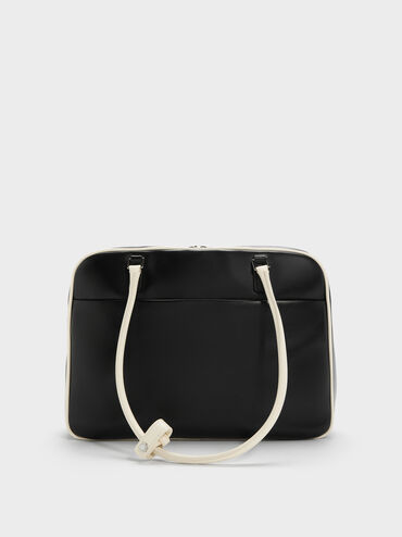 กระเป๋าทรงโบว์ลิ่งดีไซน์แบบทูโทนไซซ์ใหญ่รุ่น Sianna, สีมัลติ, hi-res