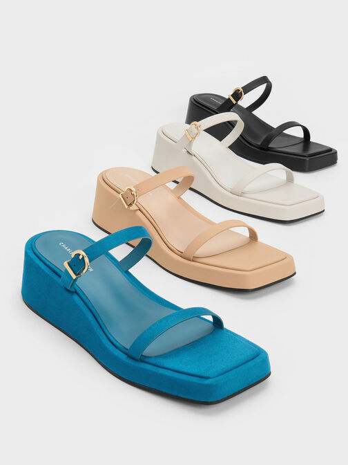 Square-Toe Wedge Mules, , hi-res
