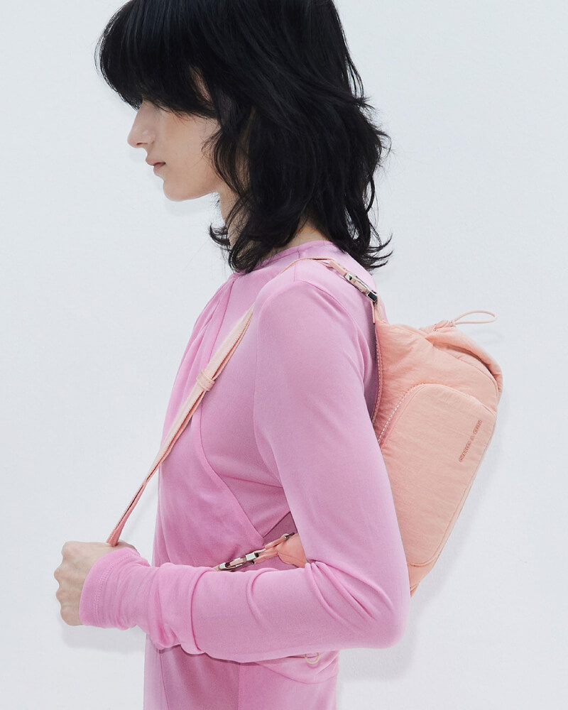 Women’s Soleil nylon shoulder bag in pink - CHARLES & KEITH