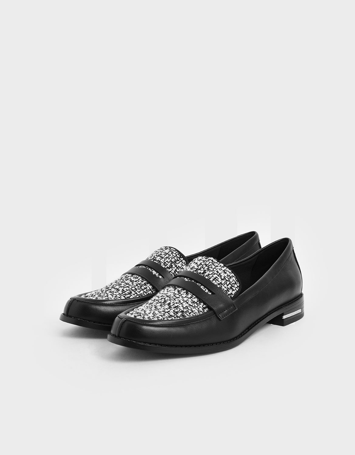 Women’s multi-coloured classic tweed penny loafers – CHARLES & KEITH