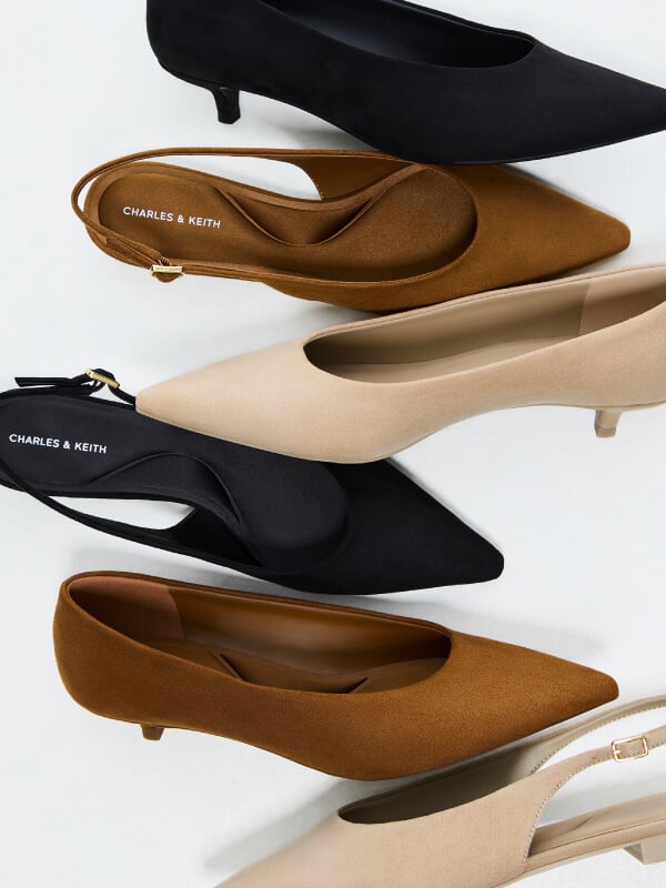 Women’s Emelia faux suede kitten heels - CHARLES & KEITH