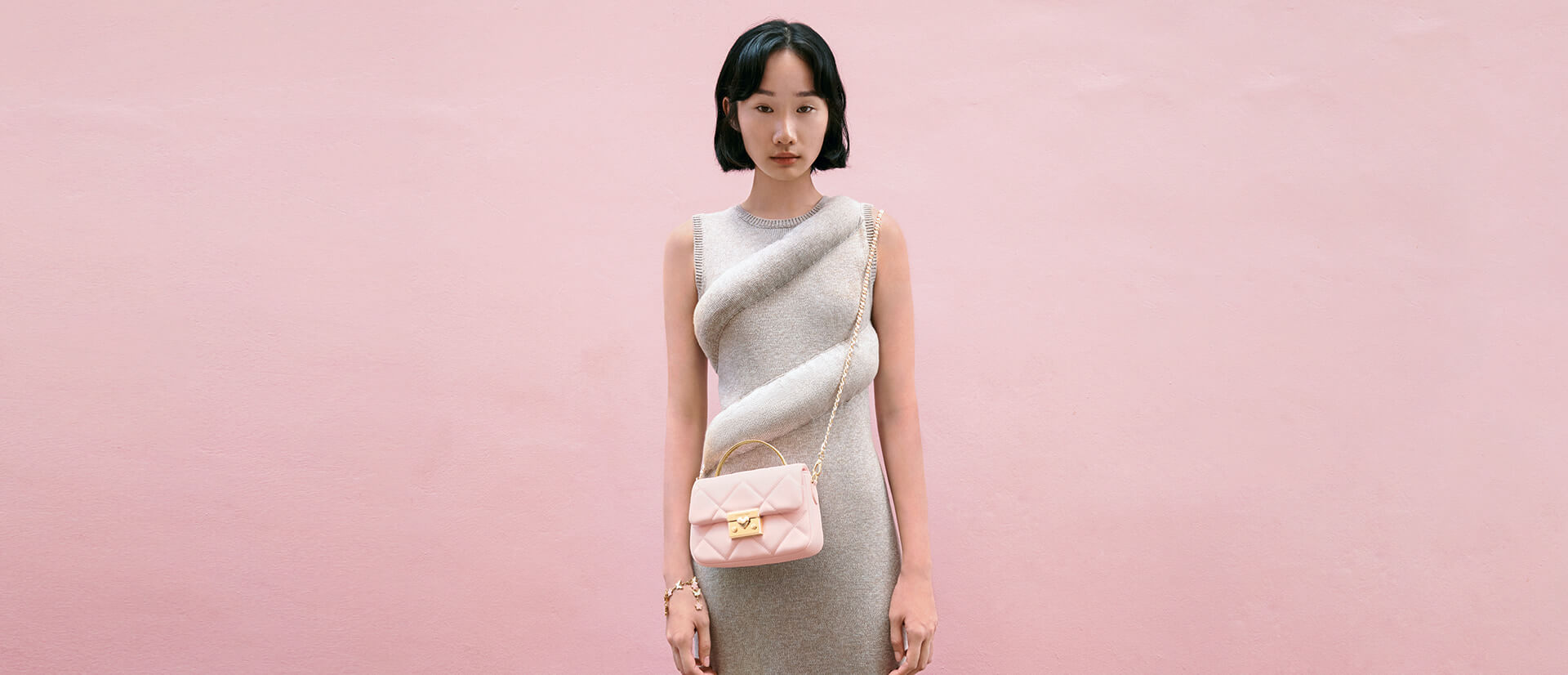 Women’s Quilted Box Top Handle Bag in pink - CHARLES & KEITH