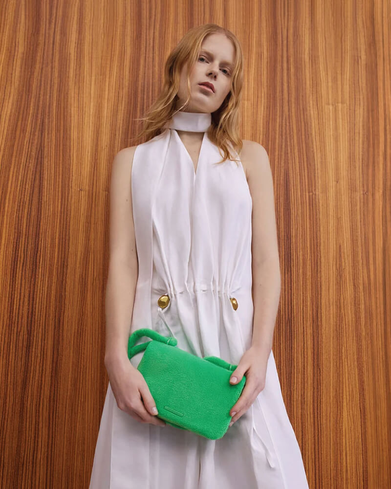 Women’s green Loey textured crossbody bag - CHARLES & KEITH