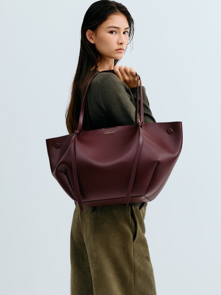 Women’s wineberry red XL Calla tote bag - CHARLES & KEITH