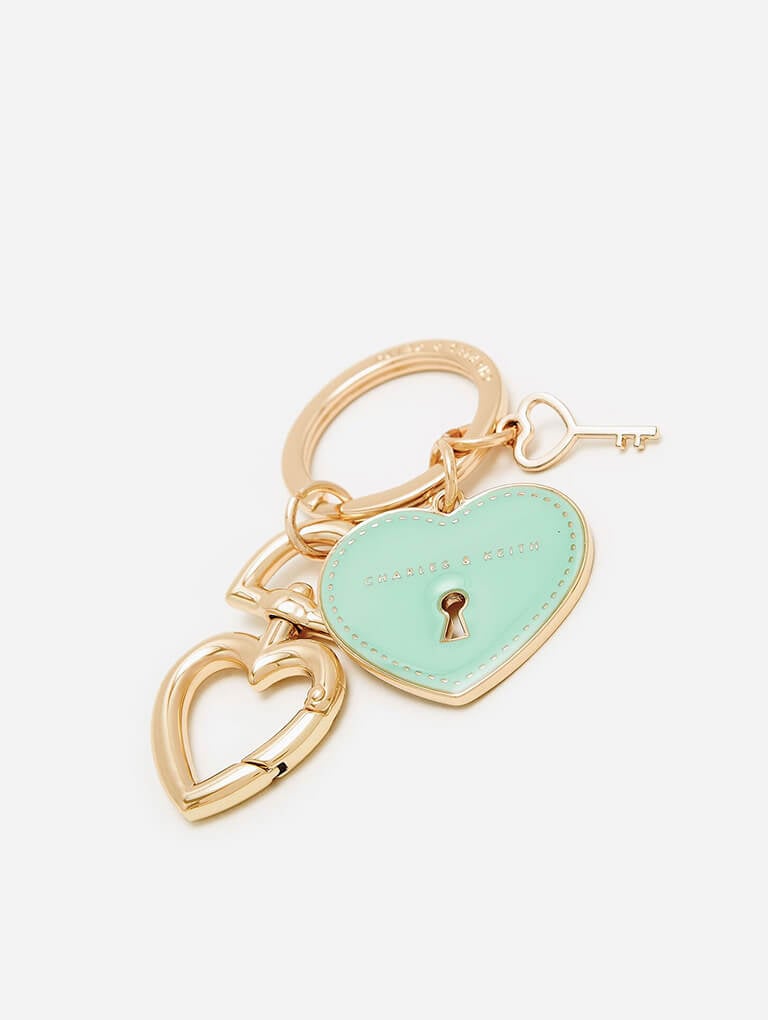 Women’s Heart Lock Keychain in turquoise - CHARLES & KEITH