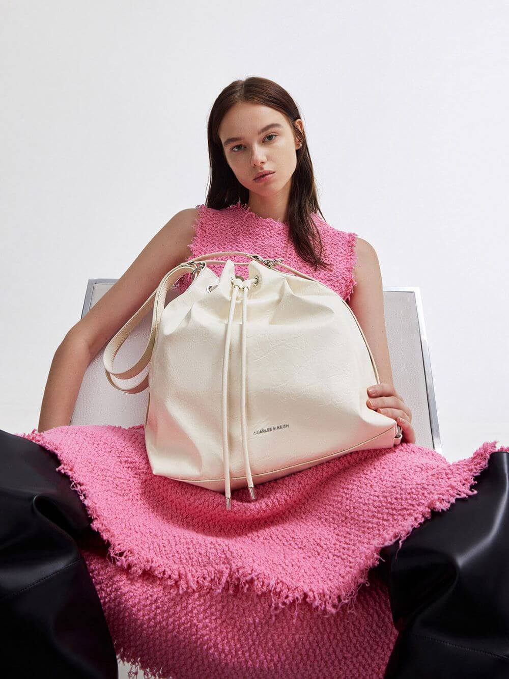 Women’s Sianna ruched drawstring tote bag - CHARLES & KEITH