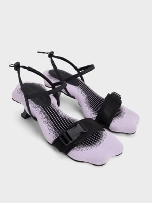 WAVE SCULPTURAL-HEEL SANDALS