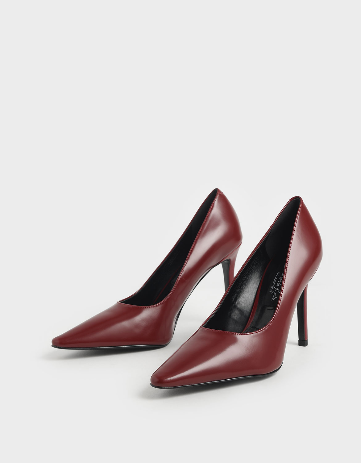 Women’s red leather stiletto pumps – CHARLES & KEITH