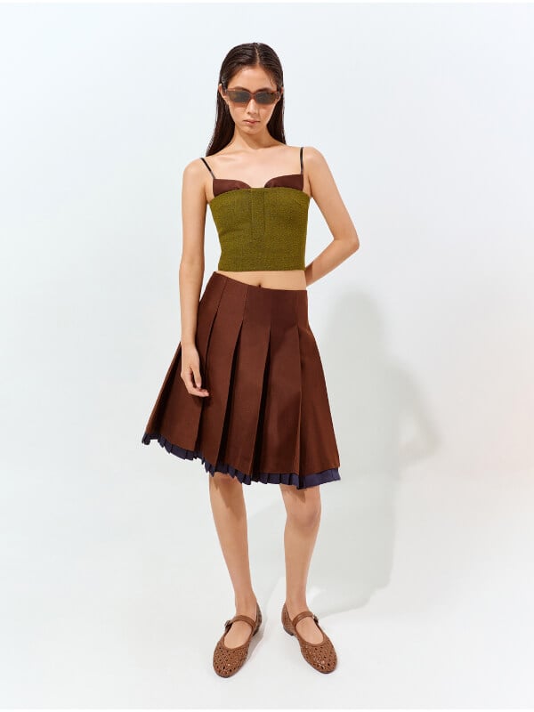 Women’s woven Mary Jane flats in brown - CHARLES & KEITH