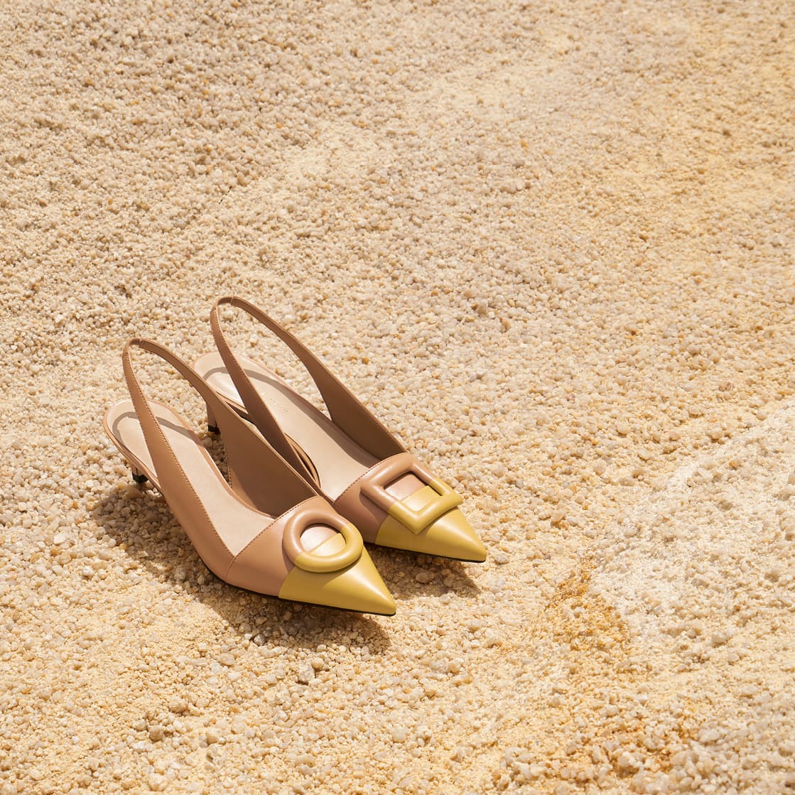 Women’s mismatched slingback pumps
