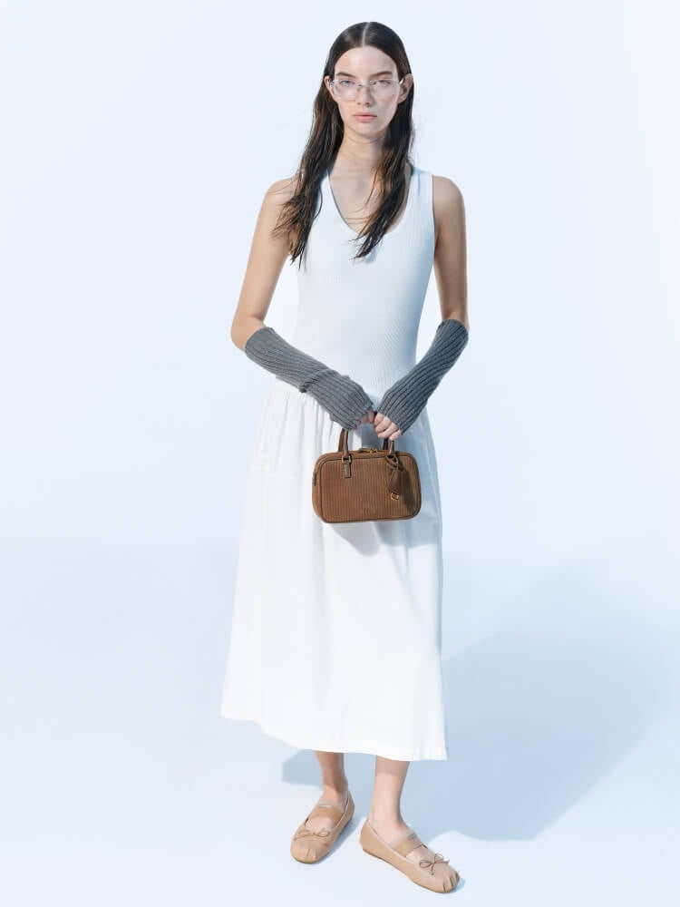 Sand Lumi Faux Suede & Faux Shearling Mules - CHARLES & KEITH