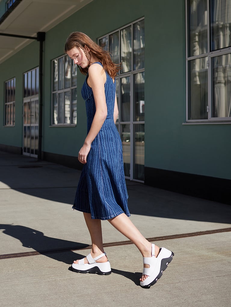 Women’s two-tone asymmetric platform sandals - CHARLES & KEITH