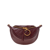 WRINKLED EFFECT RING ZIP TASSEL CROSSBODY BAG