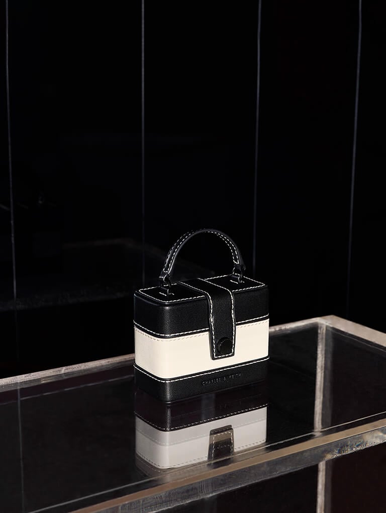 Women’s mini Bronte contrast trim top handle bag - CHARLES & KEITH