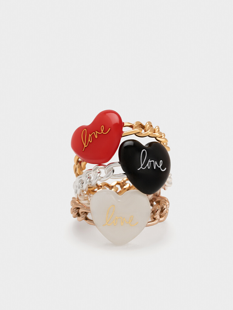 Women’s “Love” heart braided ring - CHARLES & KEITH