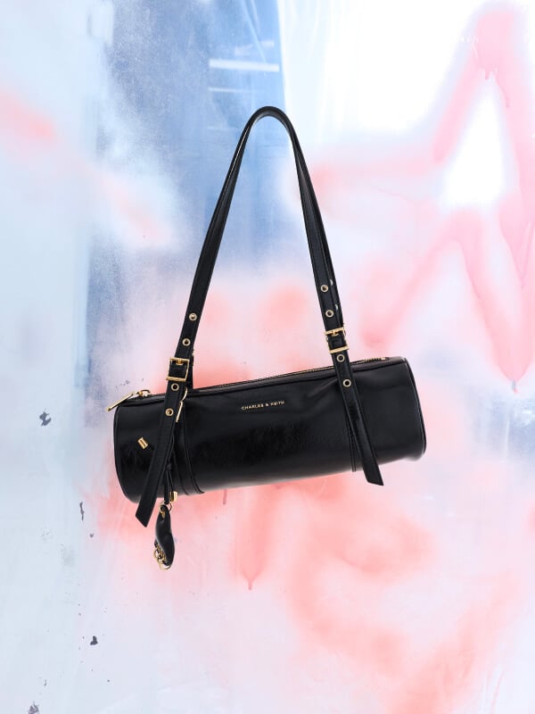 Women’s black Rey elongated shoulder bag - CHARLES & KEITH
