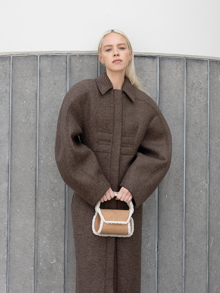 Women’s Mini Cassiopeia Fur-Trim Bag - CHARLES & KEITH