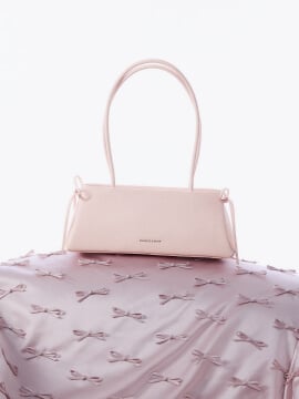 Women’s Hazel bow elongated trapeze bag in soft pink  – CHARLES & KEITH TH