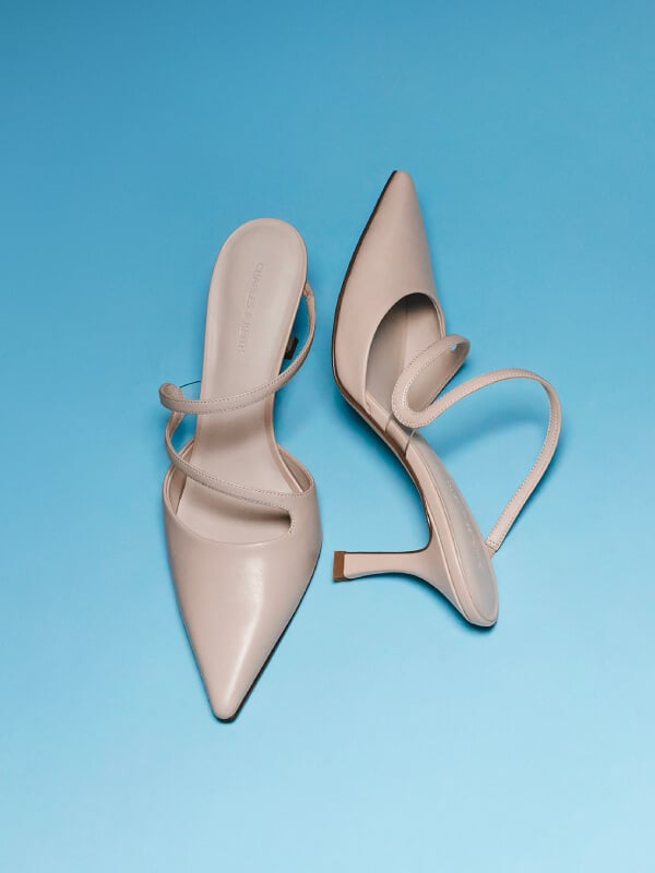 Women’s Arden pointed wavy heeled mules - CHARLES & KEITH