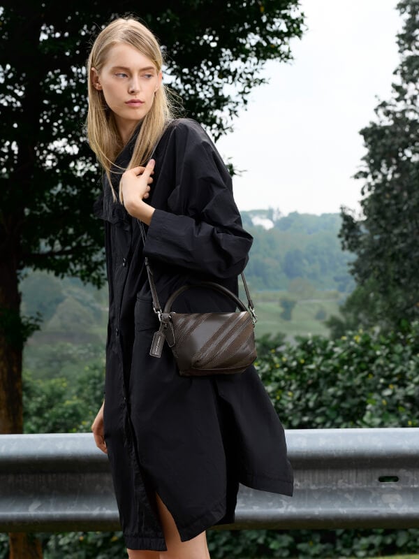 Woman’s Zeya recycled suede top handle bag - CHARLES & KEITH