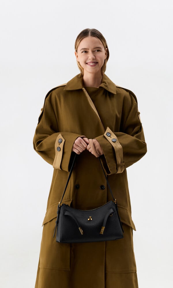 Women’s Dinora belted shoulder bag in black - CHARLES & KEITH