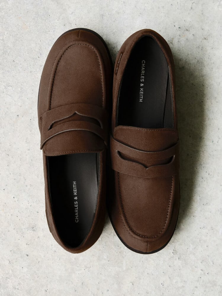 Women’s Arven faux suede penny loafers - CHARLES & KEITH