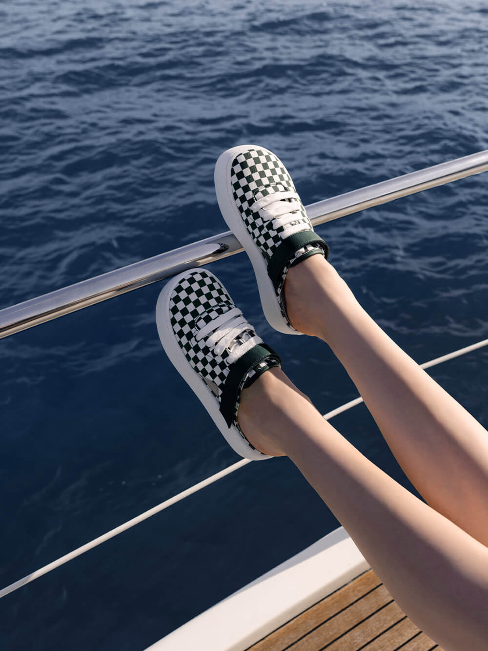 Women’s Skye checkered canvas lace-up sneaker mules - CHARLES & KEITH