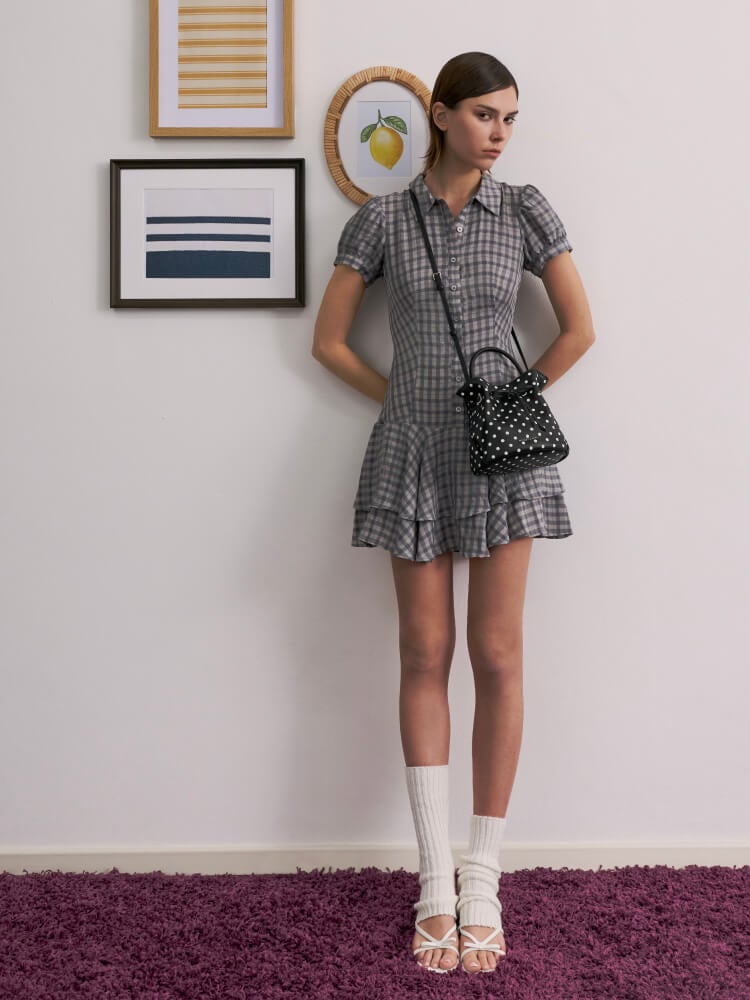 Women’s Hazel polka-dot bow bucket bag - CHARLES & KEITH