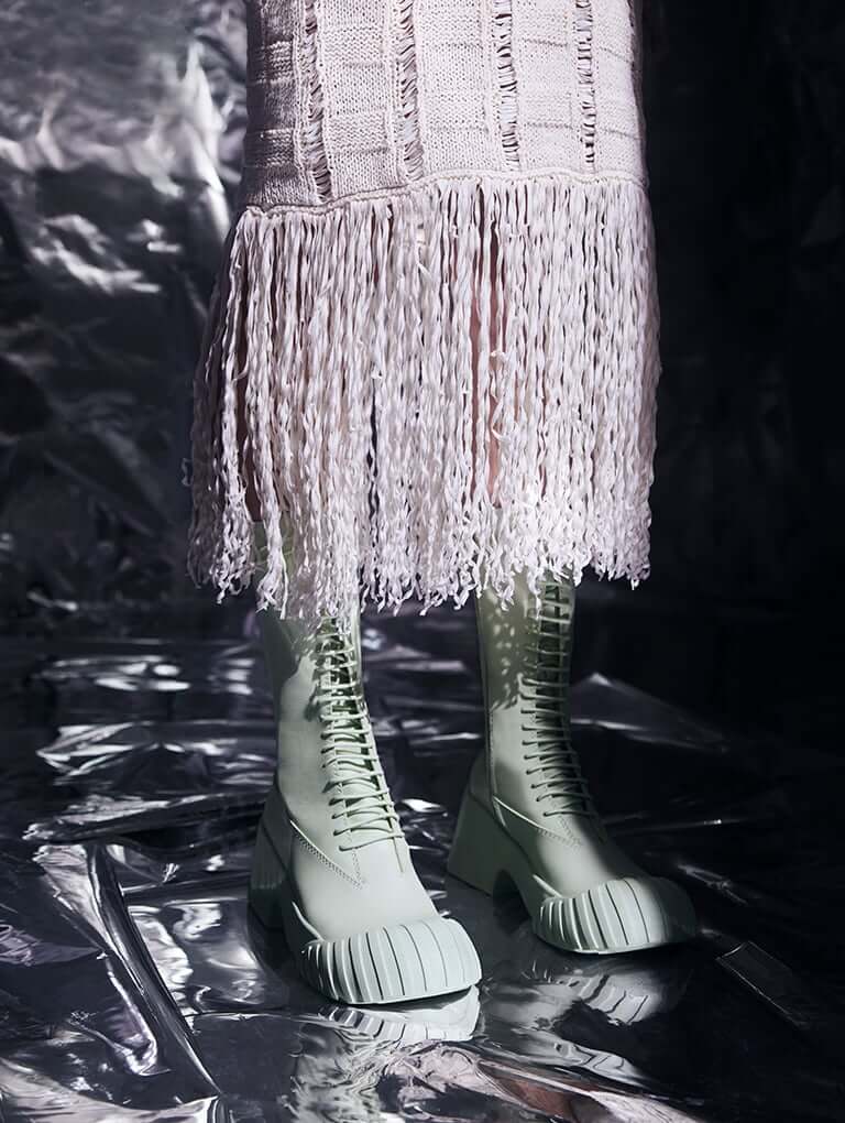 Women’s Adrian chunky sole lace-up boots - CHARLES & KEITH