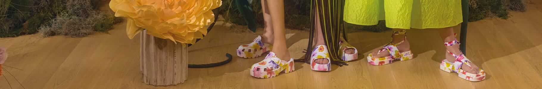 Spring 2022 Shoes Alex tiearound sandals, caged flats