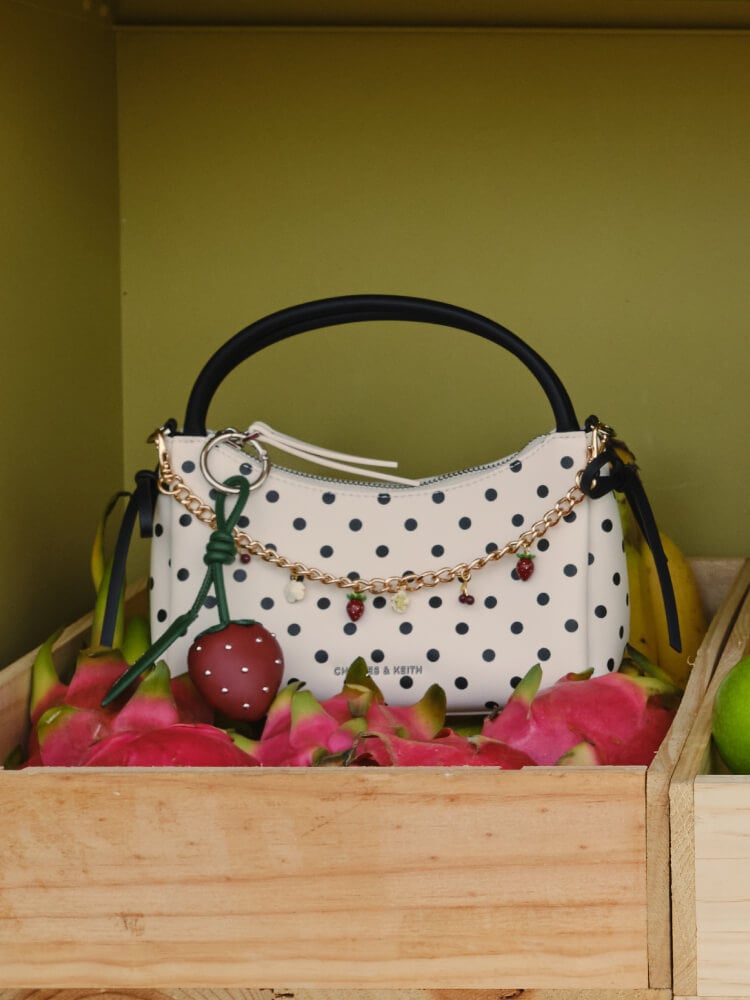 Women’s Hazel polka-dot bow top handle bag - CHARLES & KEITH