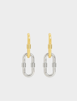 RIBBED TWO-WAY CHAIN LINK EARRINGS
