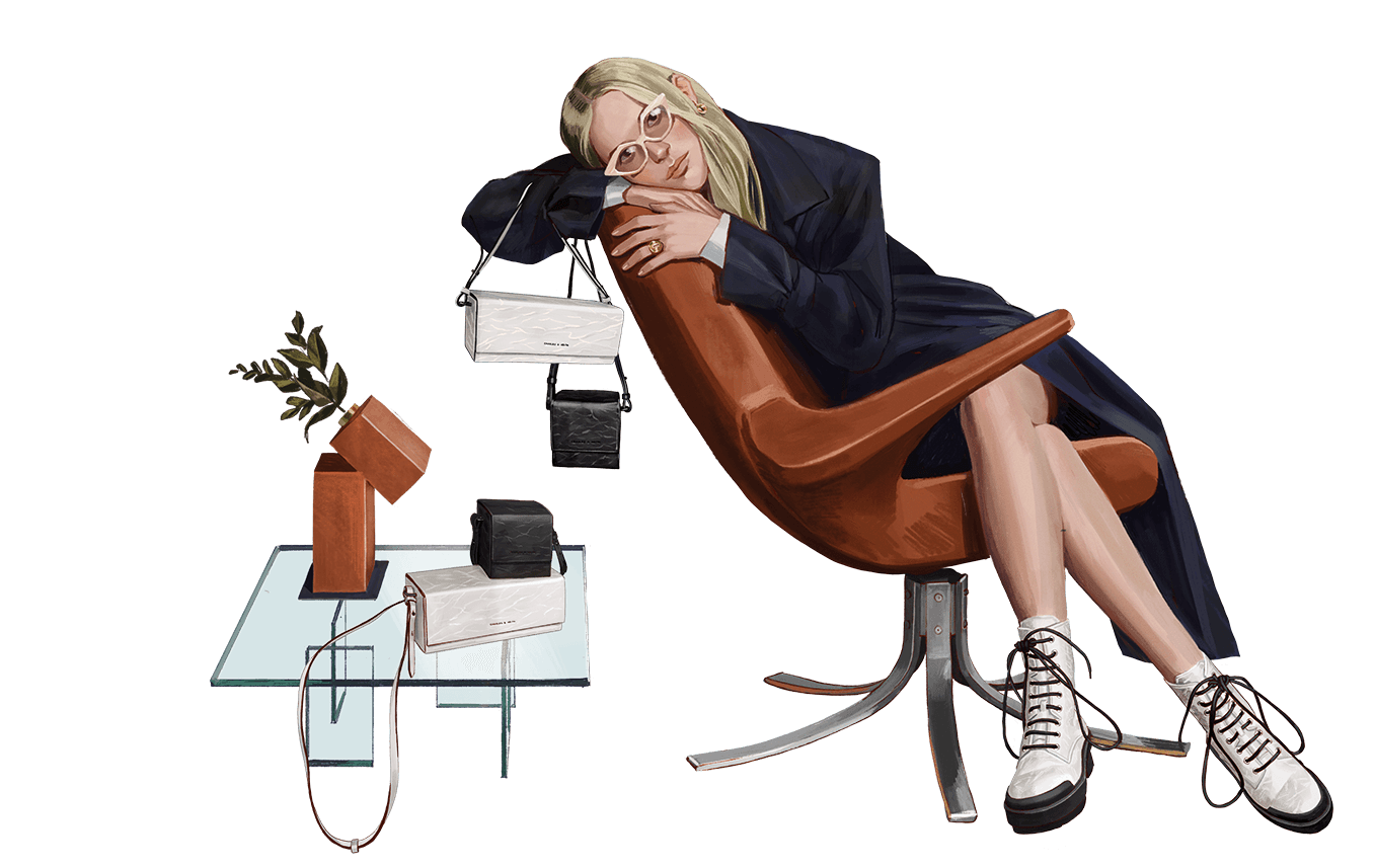 A compilation of illustrations from the CHARLES & KEITH Fall Winter 2020 campaign - CHARLES & KEITH - Model 4