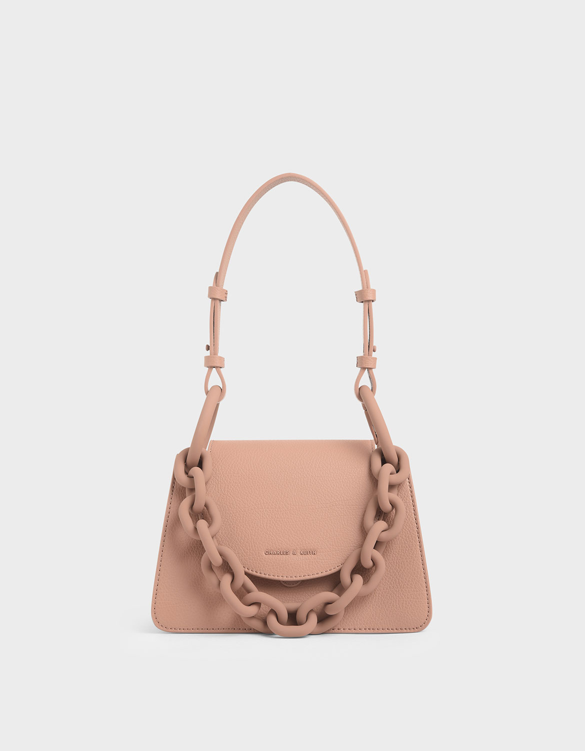Women’s blush chunky chain shoulder bag