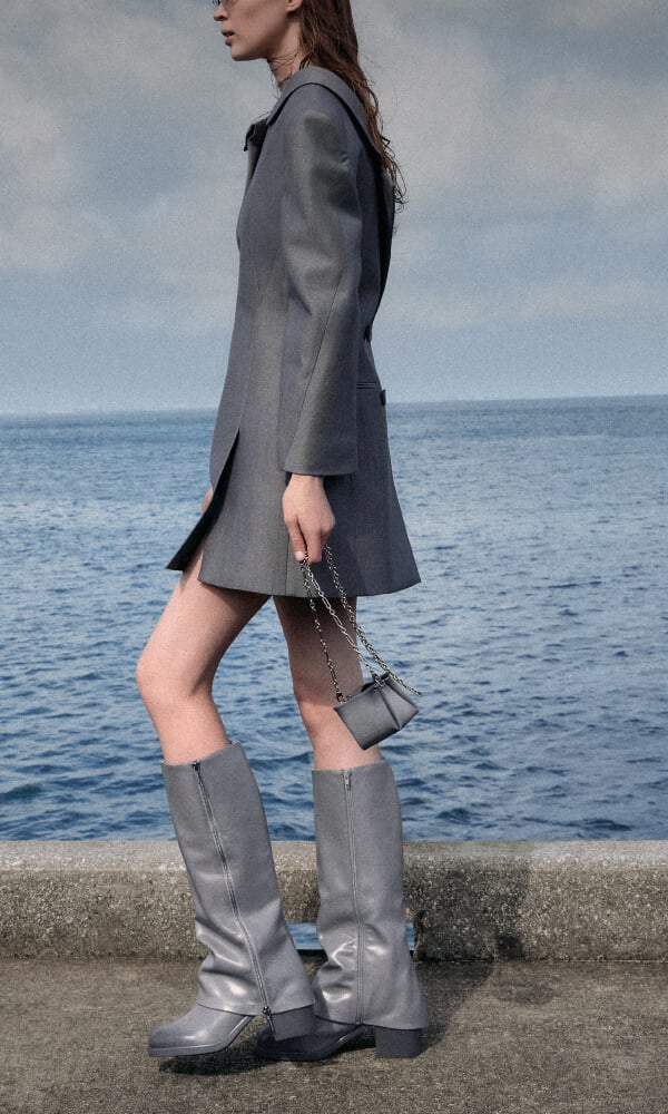Women’s Louise burnished knee-high boots - CHARLES & KEITH