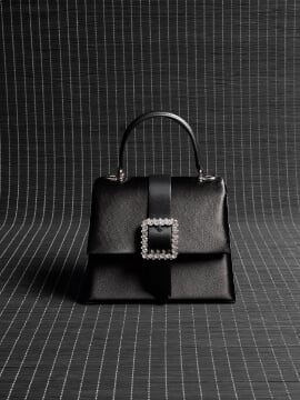 Women’s satin crystal-buckle belted top handle bag – CHARLES & KEITH TH