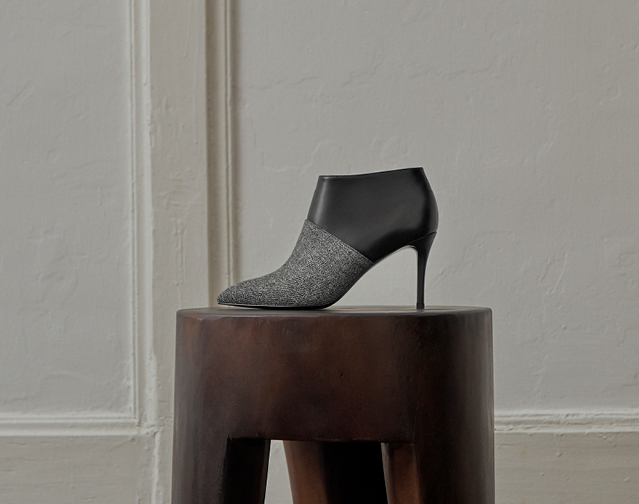 Women’s woven fabric stiletto ankle boots in dark grey – CHARLES & KEITH