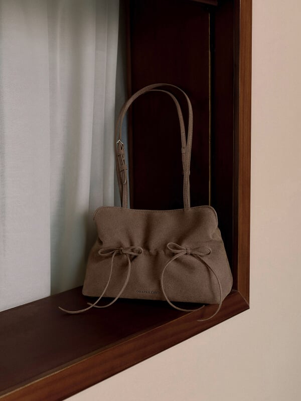 Women’s Reese ruched bow shoulder bag - CHARLES & KEITH
