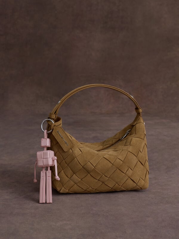 Sahara sand ivette recycled suede woven tote bag – CHARLES & KEITH TH